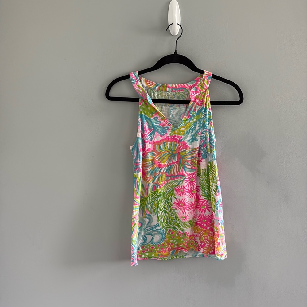 Lily Pulitzer Ayar Lovers Coral Tank‎ Top